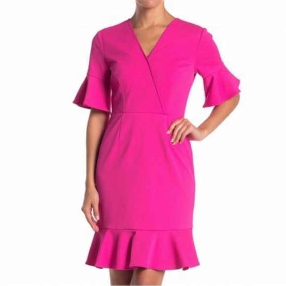 Trina Turk Laguna Ruffle Sheath Dress - Picture 1 of 7